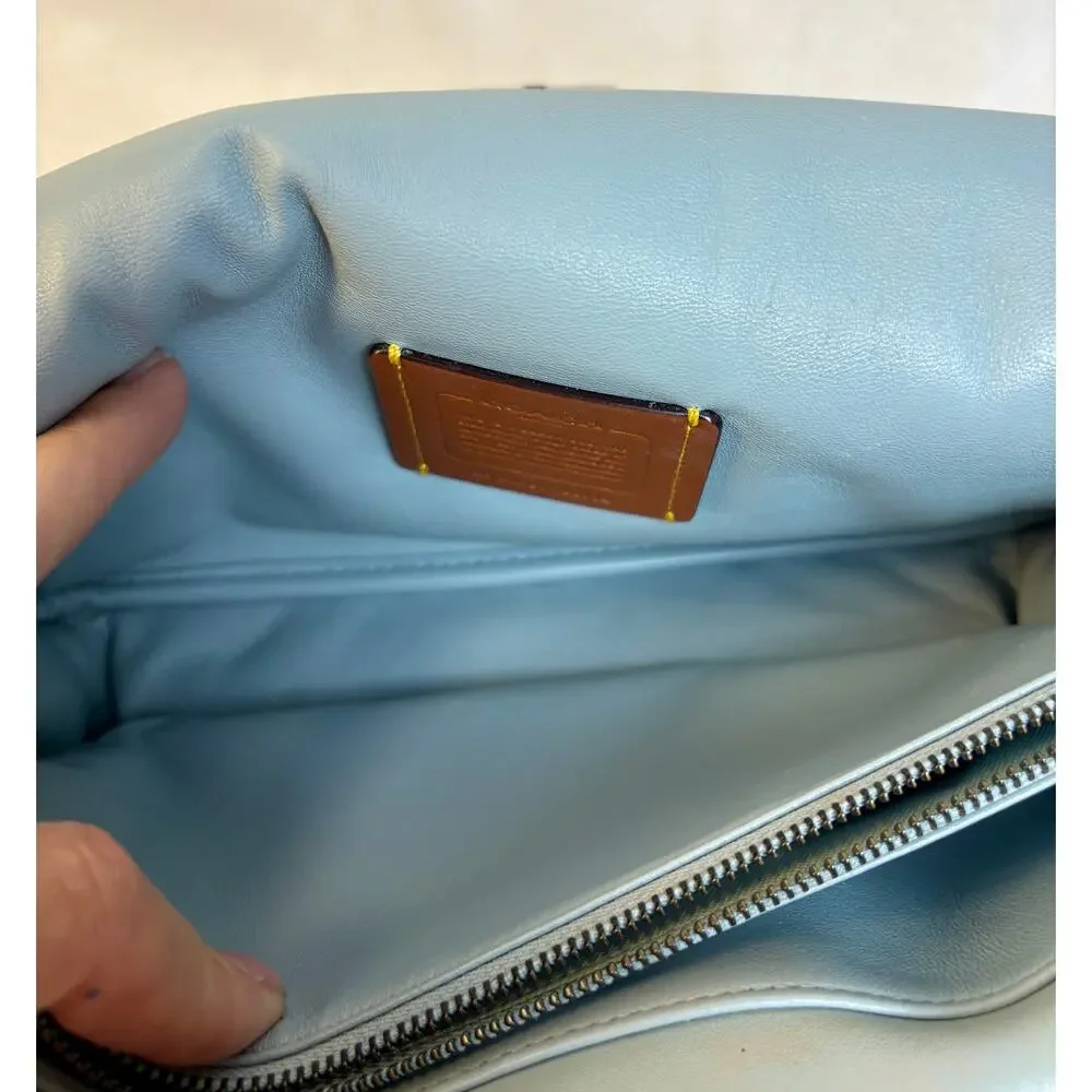 Coach Pillow Tabby Shoulder Bag 26 in Aqua Leather